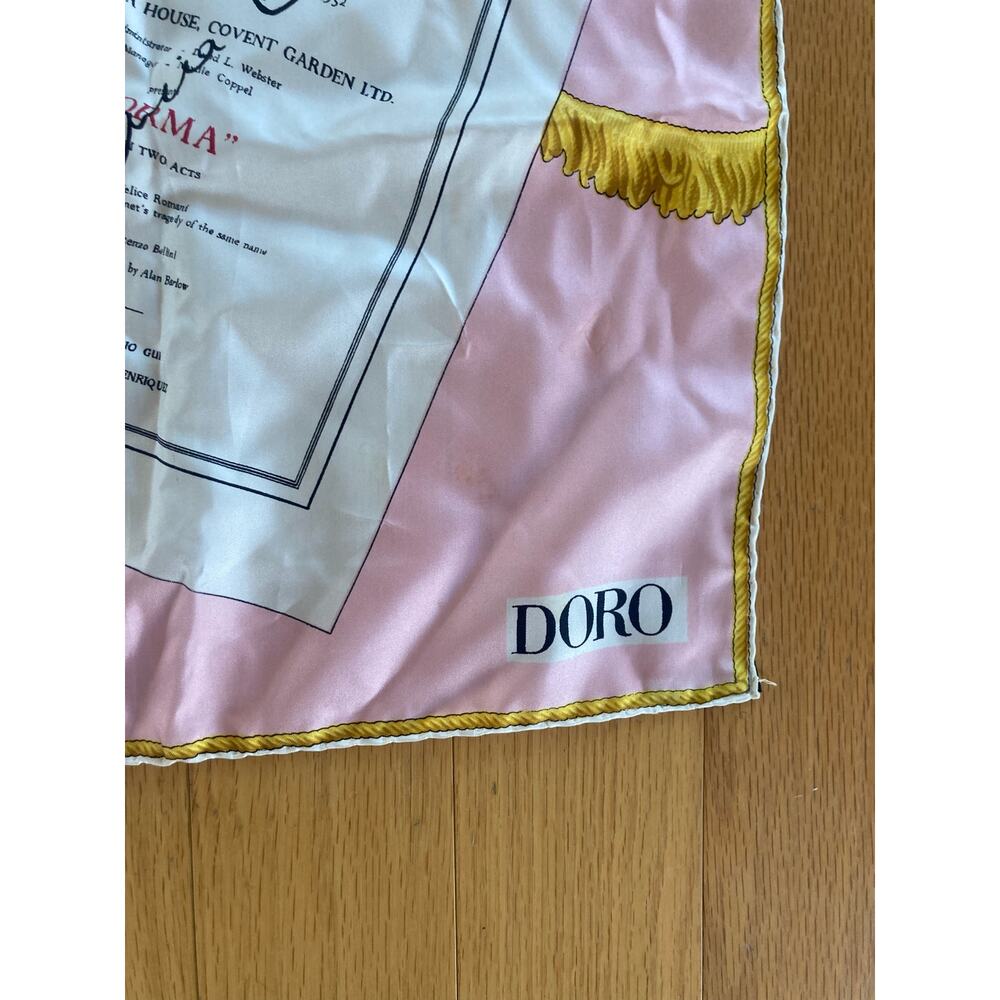 Doro Rare 1960's Hardy Amies Style Royal Opera House Italian Silk Vintage Scarf - Picture 3 of 8